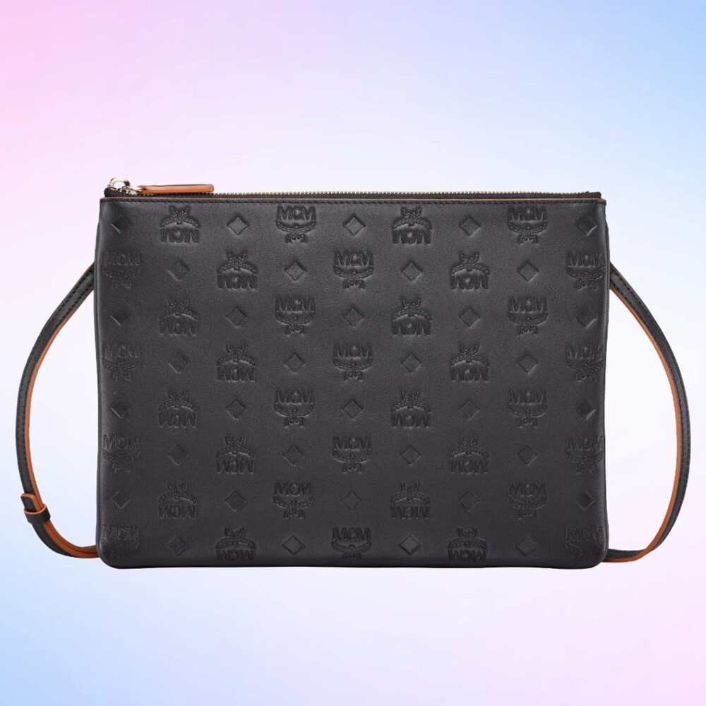 MCM Aren Monogram Leather Crossbody Bag